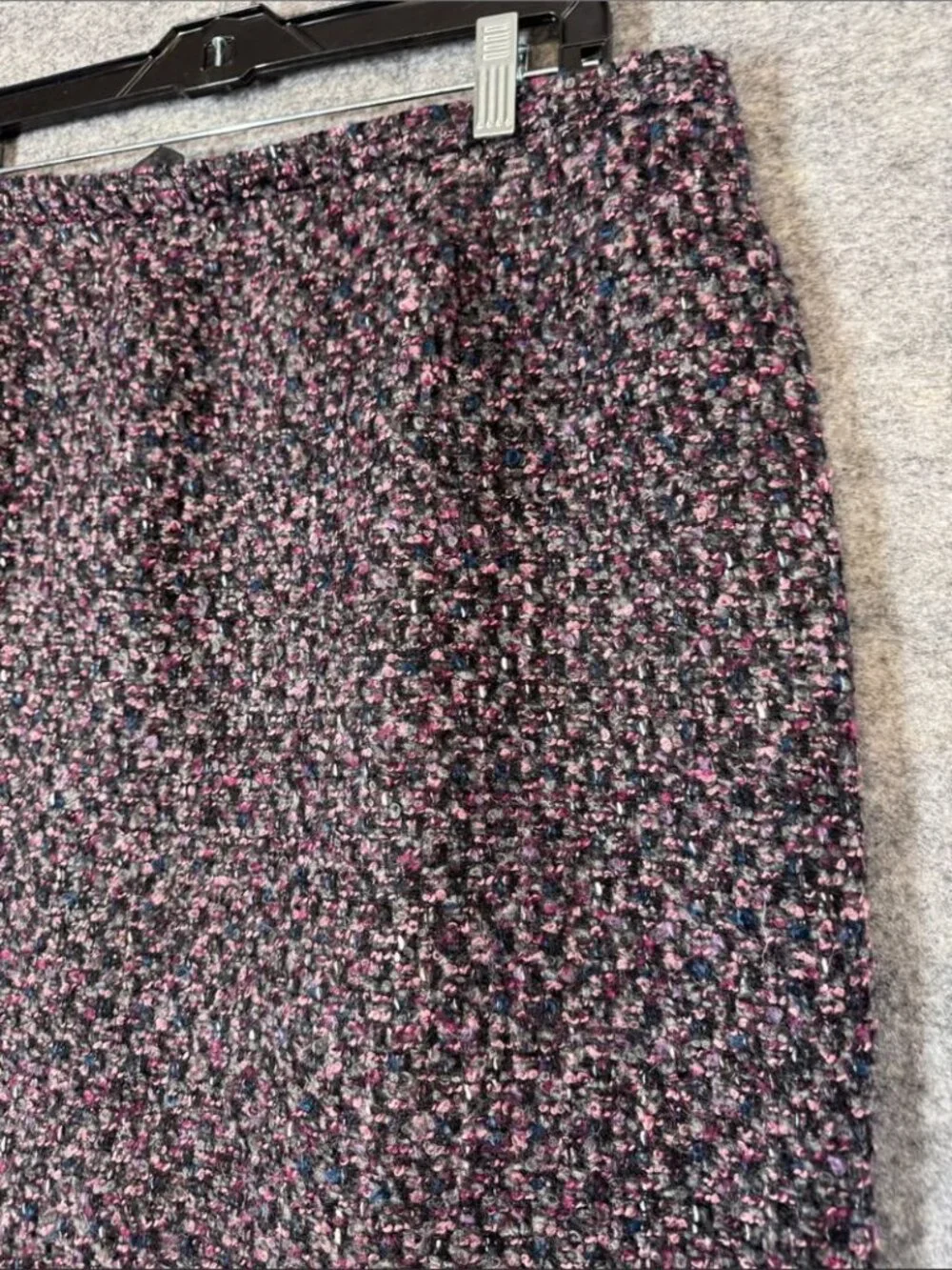 Lafayette 148 Boucle Wool Blend Pencil Skirt Black Pink 16 Quiet Luxury Career - Picture 3 of 13